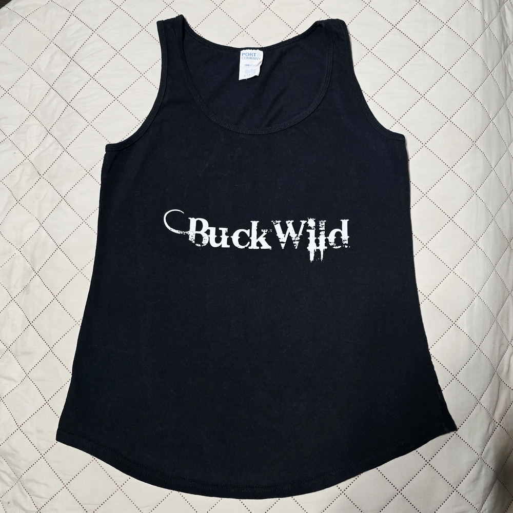 Port Company Buck Wild The Deer Lease Mingus Merica Black Graphic Tank Top S